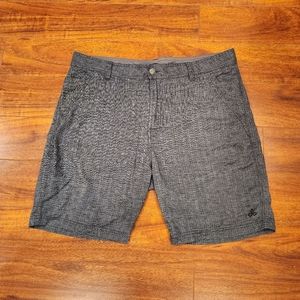 prAna Furrow Shorts Men's Size 36WX8L Gray Outdoors Flat Front Hiking Chino